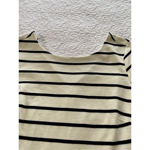 Banana Republic Factory Striped Bodycon Dress Size 8 White Knee Length - Picture 5 of 11